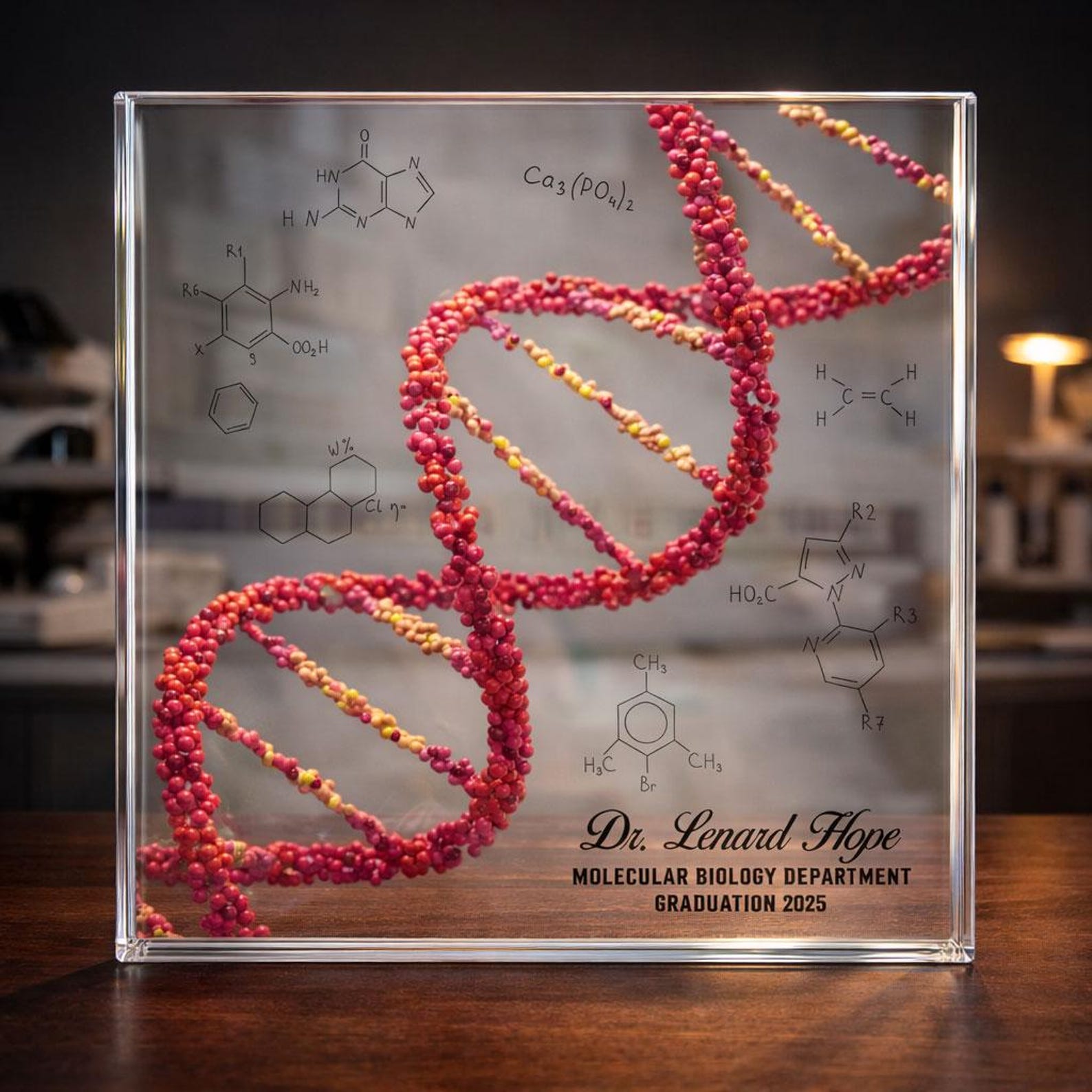 Personalized DNA Acrylic Plaque, Custom Chemist Graduation, Analytical ...