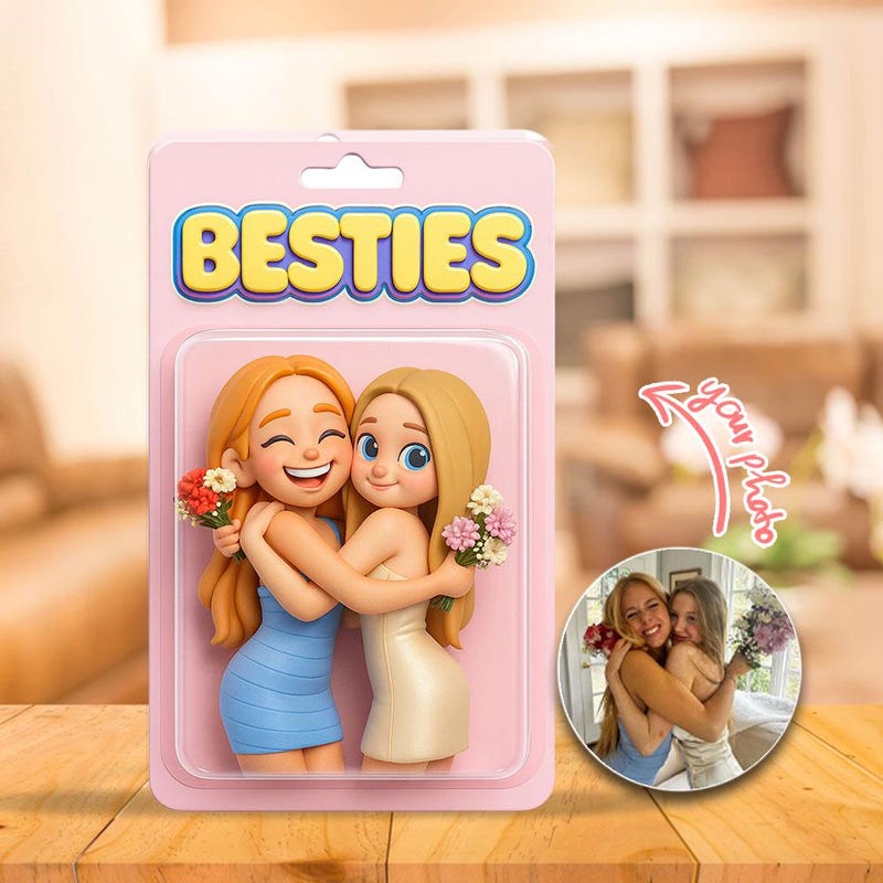 🥰Free Personalization🥰Besties Gift, Custom Best Friend Photo Action Figure Acrylic Block, Gift For Besties, Soul Sister Gift, Birthday Gift For Her