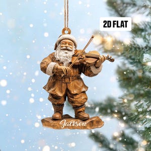 Personalized Violin 2D Flat Ornament, Violin Christmas Tree Ornament, Music Christmas Home Decor, Gift for Violin Player, Violinist
