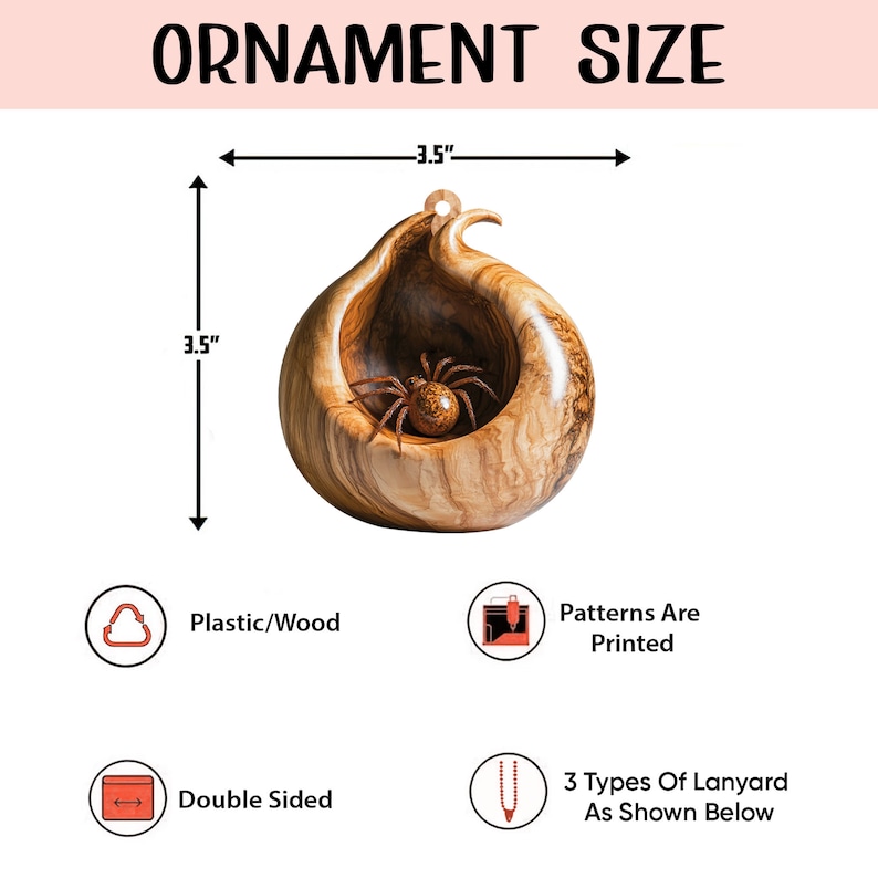 Spider 2D Flat Ornament, Spider Rearview Mirror Car Accessories, Spider