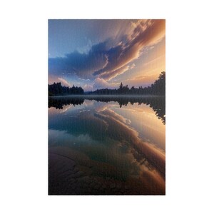 Wschód słońca nad Upper Lake (AI 3D Cartoon Edit) Seria AI