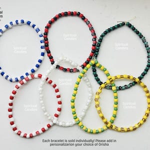 Orisha Santeria Yoruba Protection Bracelets, Chango, Elegua, Oshun, Obatala, Yemaya, Obatala, Orula Bracelets, Pulseras de Santeria