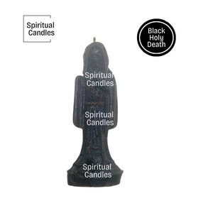 Holy Death Black figure Candles, Holy Death Altar Candles, Velas Negras de la Santa Muerte, Velas del Altar de la Santa Muerte