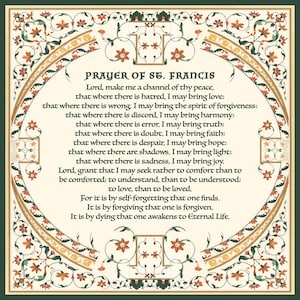St. Francis Prayer Wall Art for Christian Home Decor Faith Based Print Inspirational Christian Art Poster of St. Francis Spiritual Quote Art