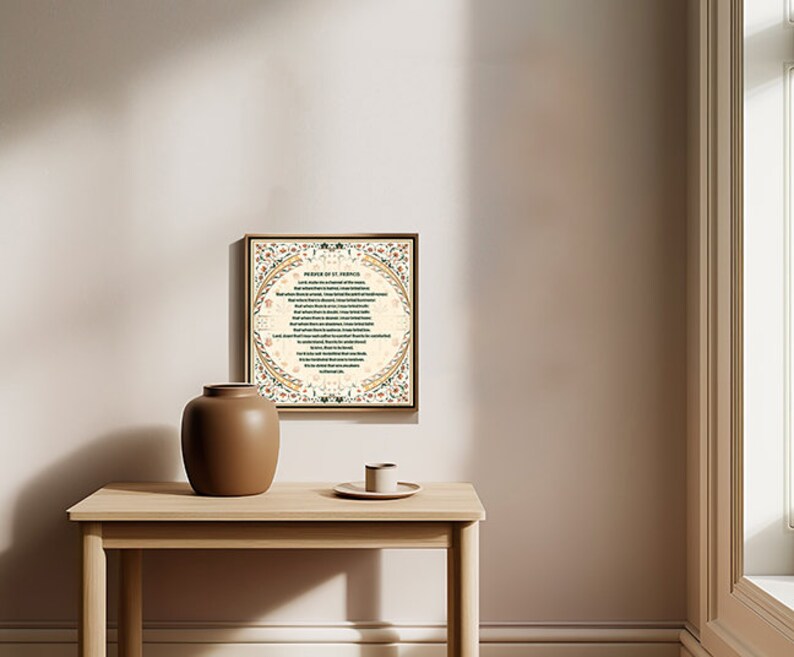 PRINTED, Prayer of St. Francis Poster, 12"x12" or 10"x10"; Christian ...