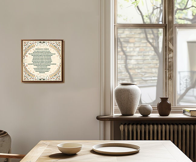 PRINTED, Prayer of St. Francis Poster, 12"x12" or 10"x10"; Christian ...