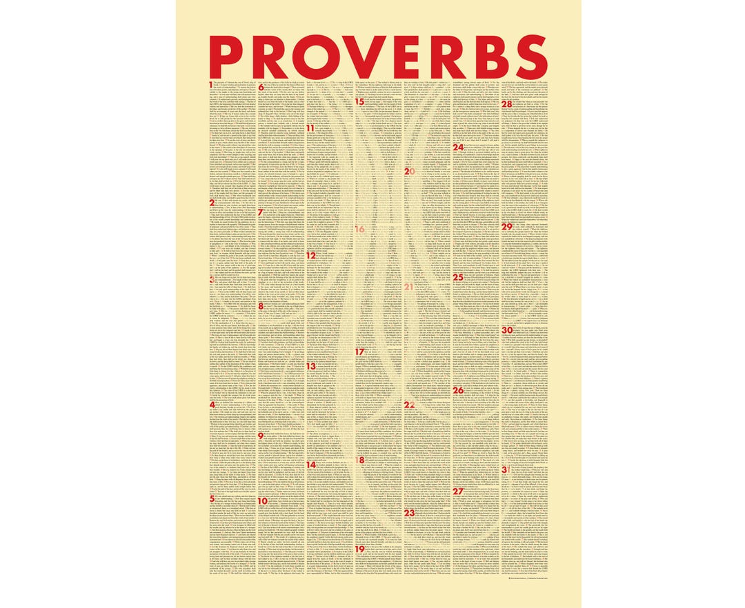 Book of Proverbs Poster, Christian or Jewish Bible Quote Print and ...