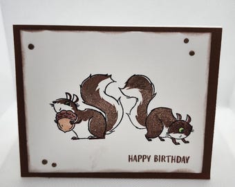 Birthday Card with Squirrels