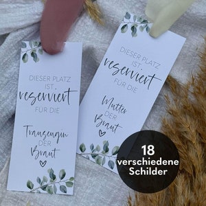 Segnali riservati per matrimonio personalizzati – modello per segnaletica da tavolo per decorazione matrimonio fai da te, scarica il segnale, segnaposto stampabile, 18 segnali pendenti