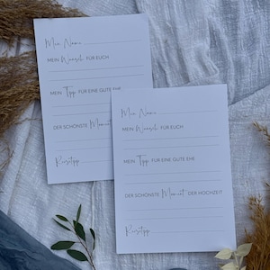 Hochzeit Gastkarten I Ausfüllkarten I Spiel Hochzeit I Zeitkapsel Hochzeit I Gästebuch zum Ausfüllen I Hochzeitsgeschenk - DIN A5 als PDF