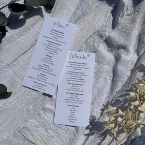 Getränke Menü Kartenset I Menü und Getränke Vorlage I Hochzeitspapeterie I personalisierte Hochzeit I Canva Vorlage I bearbeitbar I Download