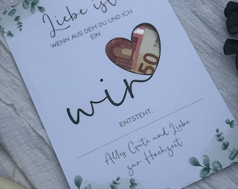 Digital wedding cash gift | Wedding poster | DIY gift for the bride and groom | Wedding cash gift | Last-minute instant download A4