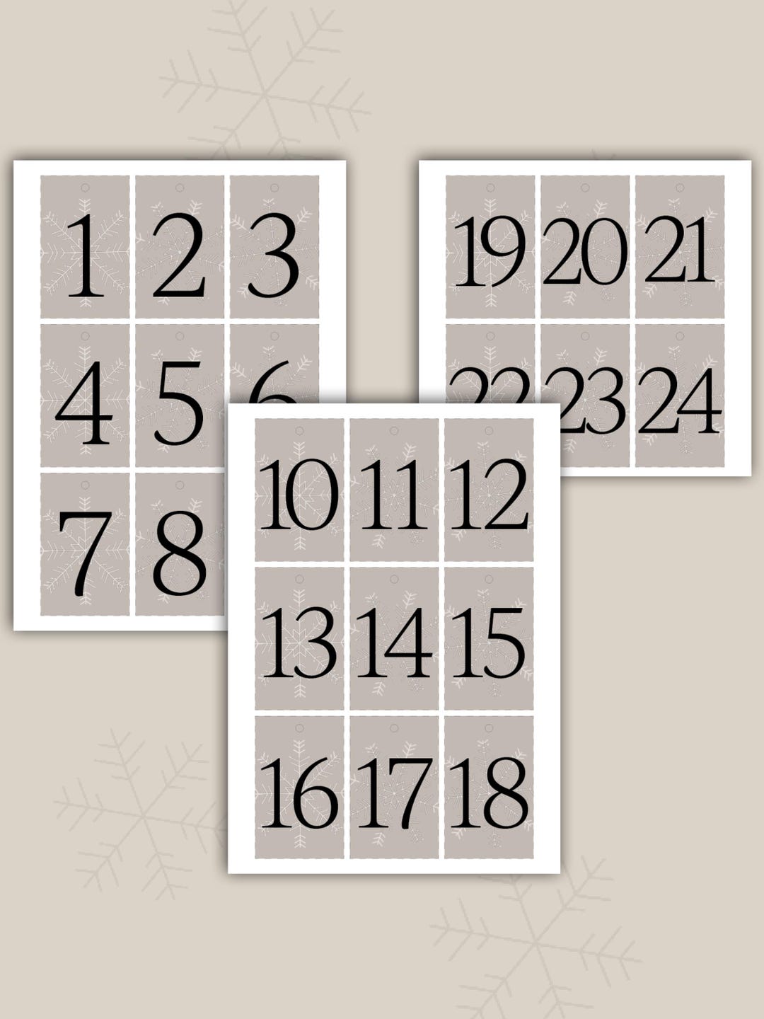 DIY Numbers Advent Calendar to Print Advent Calendar 56 Mm X 90 Mm I Advent Calendar Numbers for ...