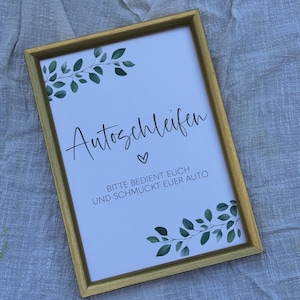 Car bow sign, bows for the car, wedding sign for self-printing as PDF format, digital download in 4 formats, Wedding