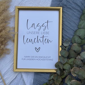 Glow stick sign wedding, wedding dance, let the love shine for self-printing in PDF format, digital download, wedding decoration