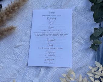 Church booklet inside, wedding booklet, wedding booklet, personalized, free wedding or church wedding download for self-printing, Canva template