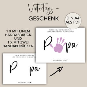 Vatertag Handabdruck Kinder Baby Geschenk für Papa Vorlage | Handabdrücke Kinder | Geschenk | Digitaler Download | Selbstdrucken | DIY PDF