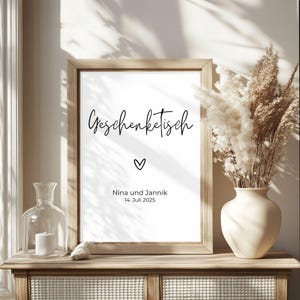 Geschenketisch Schild | Geschenke an das Brautpaar | Karten | personalisiert | Bearbeitbare Canva Vorlage | 4 Formate | Canva Template