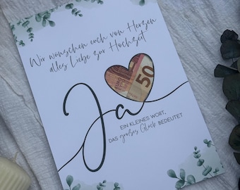 Digital wedding cash gift | Wedding poster | DIY gift for the bride and groom | Wedding cash gift | Last-minute instant download A4