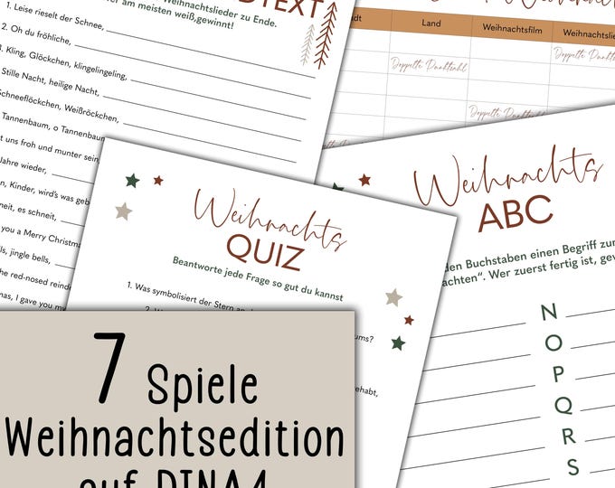 Weihnachtstabu mit 63 Begriffen, PDF als Sofort download, Spaß für die