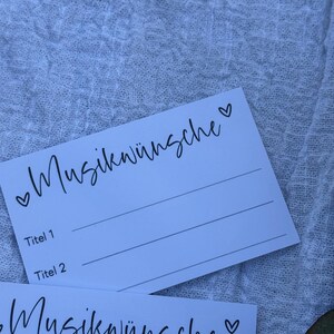 Musikwunschkarte Hochzeit | Musikwünsche Vorlage digital | Hochzeit Liederwunsch | Musik wünschen | Musikwünsche Karten zum Selberdrucken