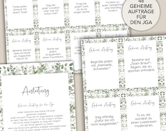 JGA game to print, Bride Challenge, Secret Fun Tasks, Digital Download, JGA women's games, Hen party game