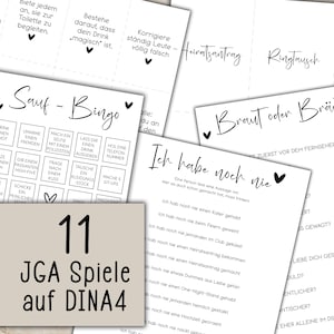11 JGA Spiele, JGA Spiele Set für Frauen,Junggesellinnenabschied Spiel,Brautparty,Vorlagen zum Selbstausdrucken Zuhause, lustiger JGA, Braut