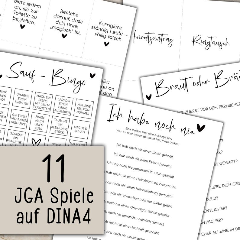 11 hen party games, hen party game set for women, hen party game, bridal shower, printable templates for home, fun hen party, bride image 1