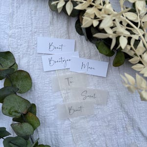 Namensschilder, Namenskarten, Platzkarten, personalisierbar, Tischkarten zum Selbstausdrucken als PDF für 10 Namen, Hochzeit, Tischdeko