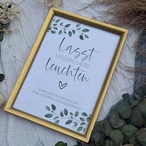 Glow stick sign wedding, wedding dance, let the love shine for self-printing in PDF format, digital download, wedding decoration