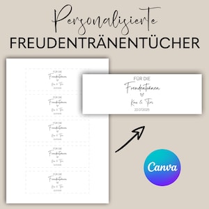 Modello di fazzoletto con lacrime di gioia per matrimonio – Modello Canva personalizzato | Design fai da te per matrimonio da scaricare su carta kraft, carta trasparente