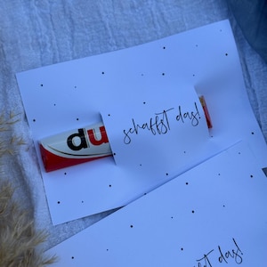 Modello di stampa Duplo. Puoi farlo come regalo di incoraggiamento, fortuna, esame, scuola superiore, auto, buona fortuna, incoraggiamento, studente, studio, fai da te.