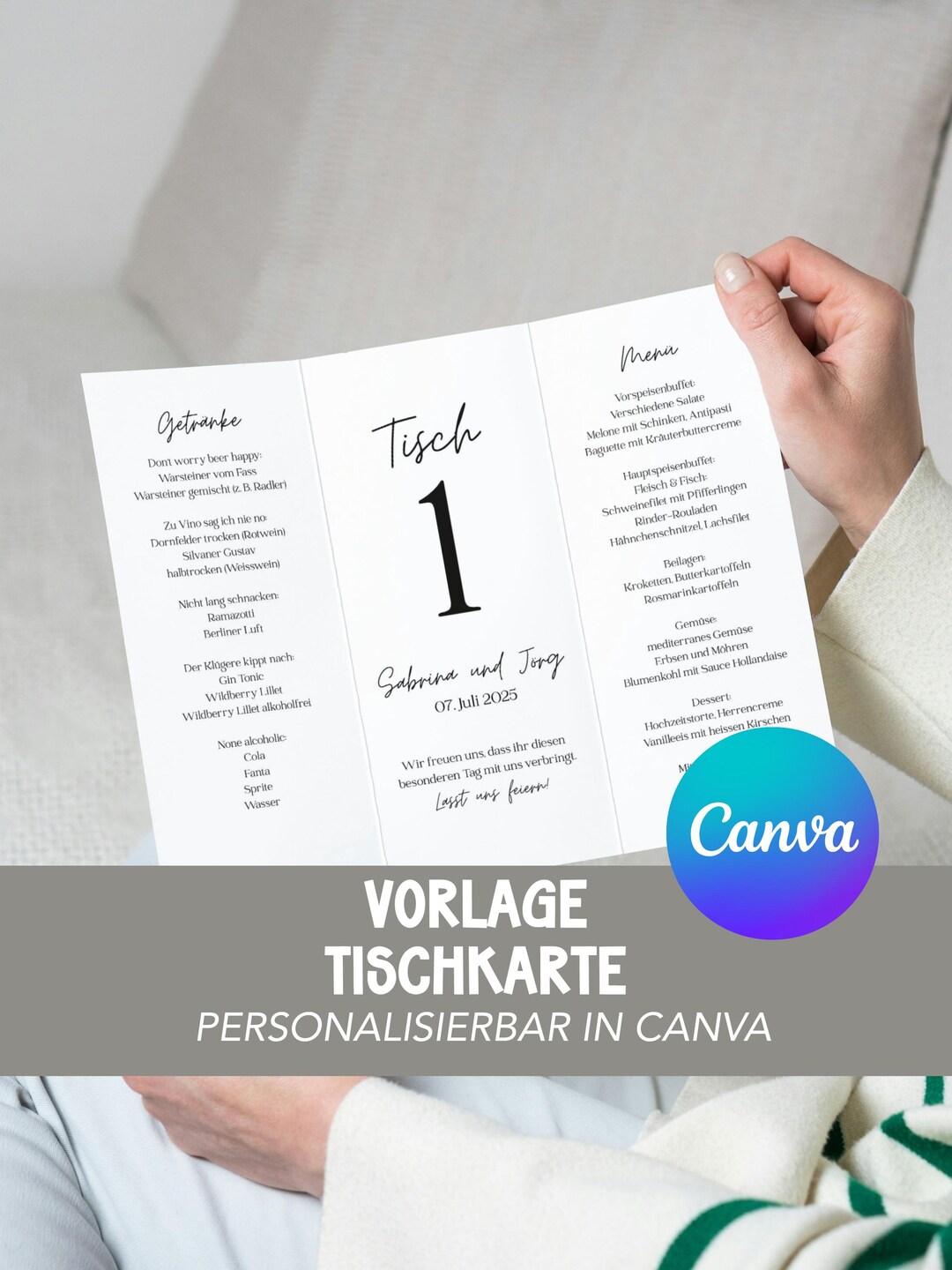 Dl Table Card Table Menu and Drink Card, Setup, Table Number, Schedule for Self ...