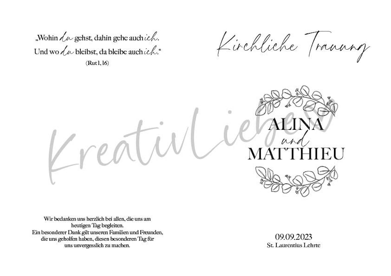 Kirchenheft Hochzeit - Individuell gestalten & bestellen 5 • 5