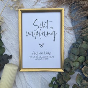 Sektempfang Hochzeitsschild Hochzeit Papeterie Digitaler Download zum Selbstausdrucken, Hochzeitsdeko als PDF, Hochzeits DIY