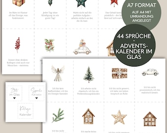 Advent calendar sayings for colleagues print yourself | DIY calendar colleagues | for employees | Funny sayings PDF digital download