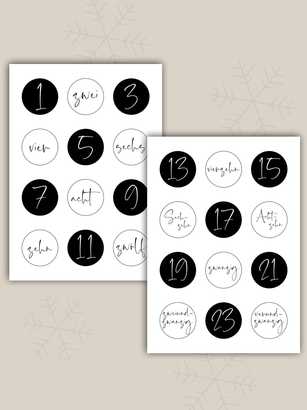DIY Numbers Advent Calendar to Print | Advent Calendar | 50 X 50 Mm I ...