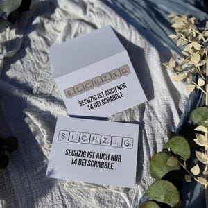 Carte de vœux pour 60 ans, à imprimer soi-même, format DIN A6, carte pliante, téléchargement numérique au format PDF, carte postale, téléchargement instantané