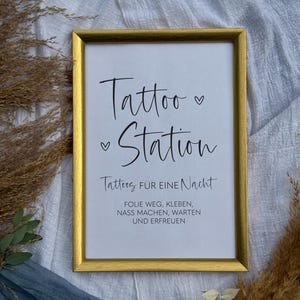Estación de tatuajes letreros de boda, tatuajes de fiesta, decoración de bodas, letreros de boda en 4 formatos para imprimir tú mismo para tu boda