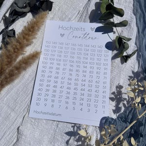 Wedding Countdown 150 days until the wedding in A4 and A5 gift idea for self-printing as PDF, digital download, wedding counter