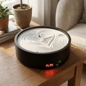 Automatic Zen Garden Sand Bowl, Kinetic Art, Stress Relief Desktop Gift for Engineers.