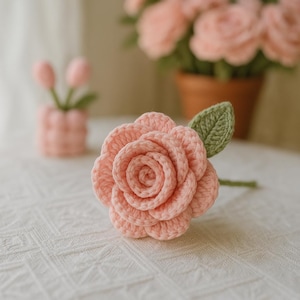 かぎ針編みのバラの花のPDF英語パターン - ブーケのかぎ針編みパターン - かぎ針編みの花のパターン - バレンタインデーのギフト - 母の日のギフト