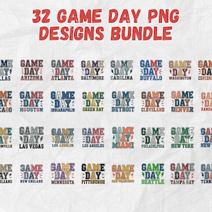 Retro Football PNG Bundle: 32 City Designs (Digital Download