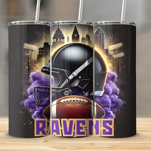 Corbeau 20 oz skinny gobelet Wrap PNG, sport 20 oz gobelet PNG, mascotte Sublimation gobelet PNG en téléchargement numérique
