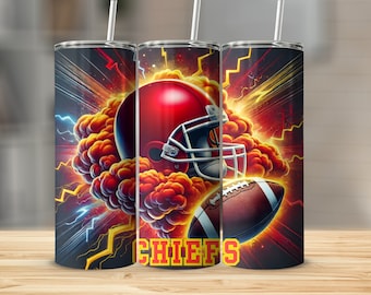 Chiefs Tumbler Wrap PNG: Sport Mascot Sublimation (Digital Download)