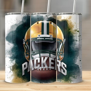 Green Bay 20oz Skinny Tumbler Wrap PNG, Sport 20oz Tumbler PNG, Mascot Sublimation Tumbler PNG Digital Download