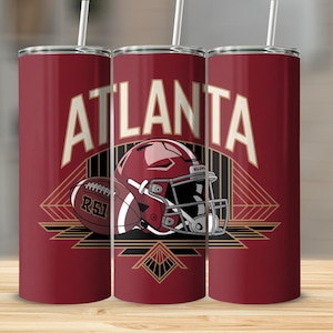 Atlanta 20oz Skinny Tumbler Wrap PNG, Sport 20oz Tumbler PNG, Mascot Sublimation Tumbler PNG Digital Download