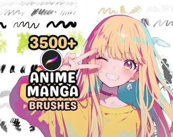 Procreate Brushes: Ultimate Anime and Manga Collection, 3500+ Brushes for Nature, Anatomy, Hair, Chibi, Textures, and Effects