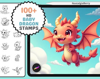 Procreate Stamps: 100+ Adorable Baby Dragons, Comic, Anime, and Fantasy Art Styles for All Ages