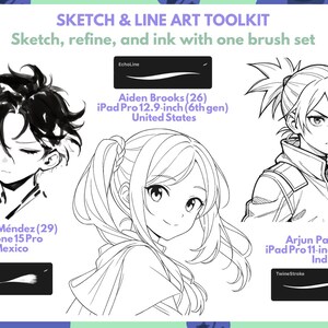 Procreate Brushes: Ultimate Anime and Manga Collection, 3500+ Brushes for Nature, Anatomy, Hair, Chibi, Textures, and Effects image 3